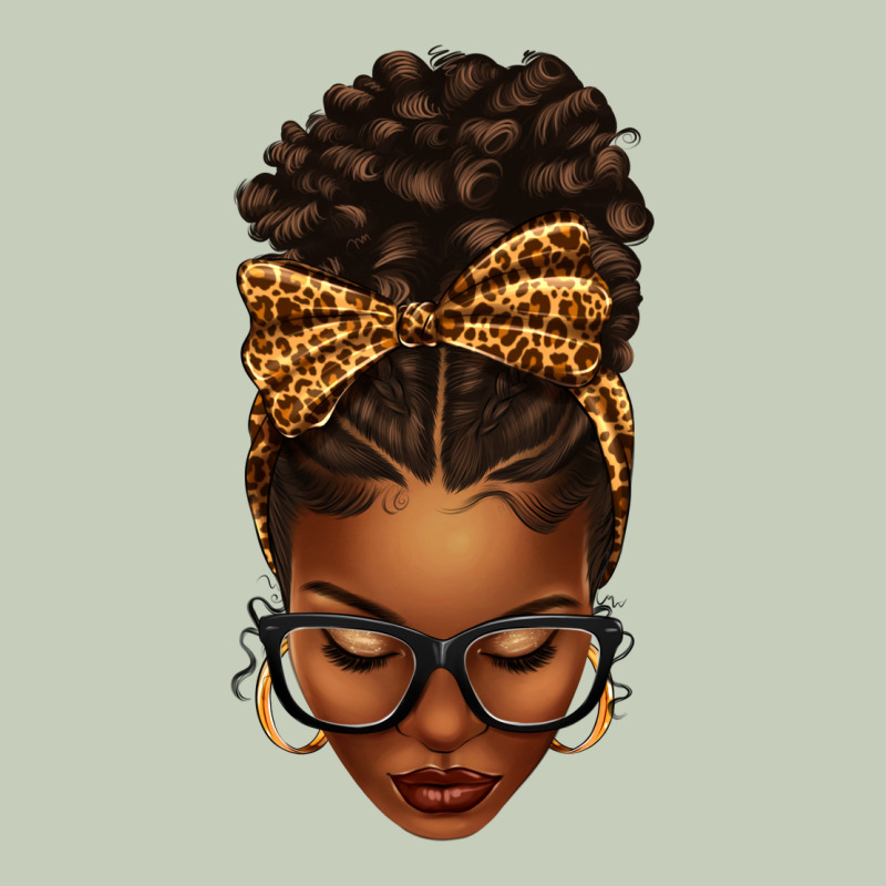 Afro Messy Bun Leopard Bow Ladies Tee by texasbilliewilder | Teevron