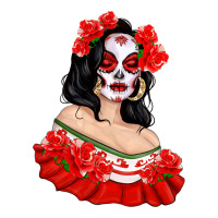 Mexicana Skull Girl with Roses | Teevron