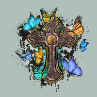 Cross With Butterflies Cowhide Background Heavyweight Hoodie | Teevron