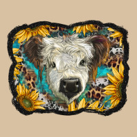 White Scottish Calf With Sunflowers Western  Background Heavyweight Hoodie | Teevron