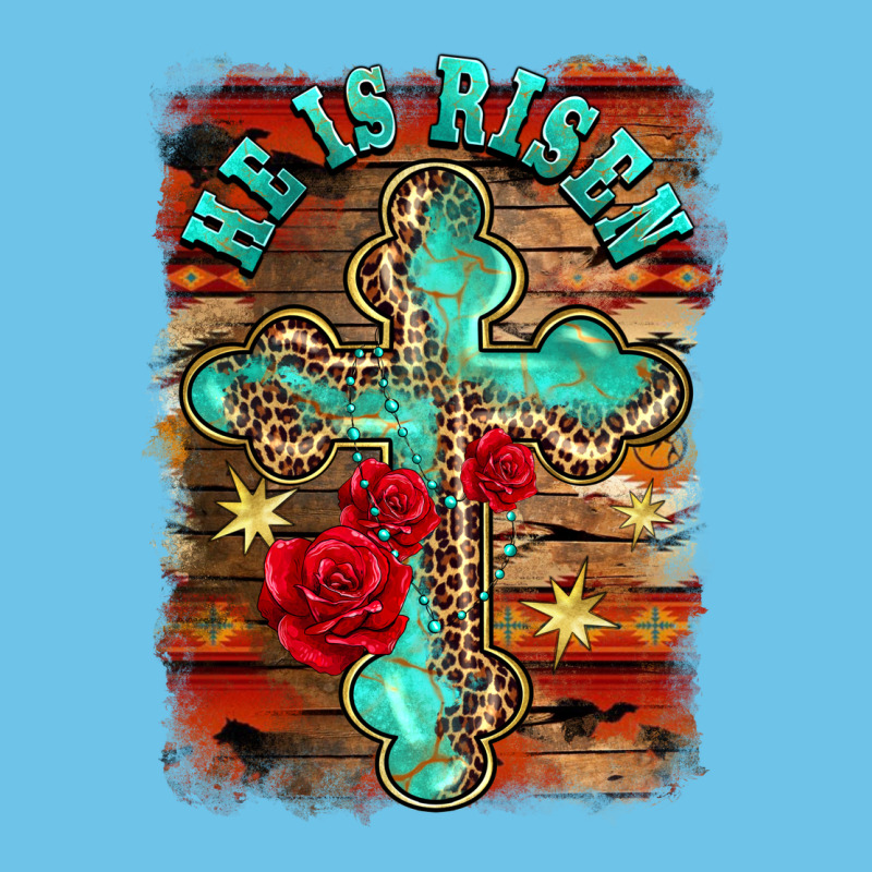 He Is Risen Cross With Roses Background Premium Sweatshirt by BarkalooDesign | Teevron