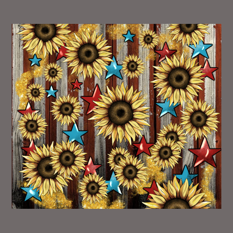 America Flag Sunflower Star Tumbler Urban Heavy Tee by HowdyJamesFarm | Teevron