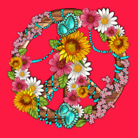 Floral Peace Sign With Gemstone Zipper Hoodie | Teevron