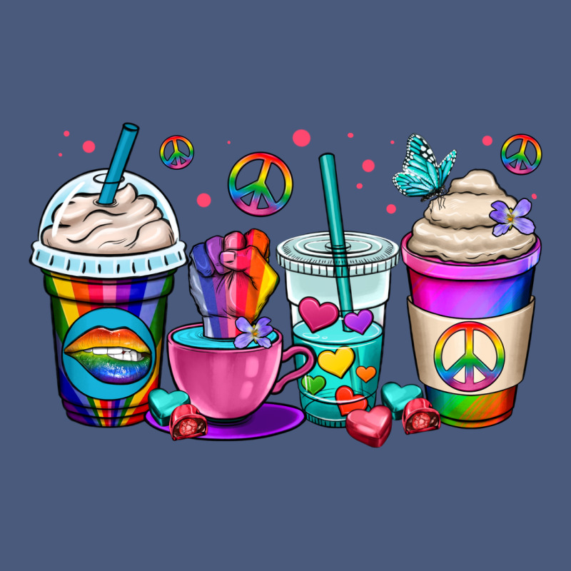 Pride Lgbtq Coffee Cups Vintage Hoodie by OliviaCreatesArt | Teevron