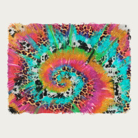 Tie Dye Leopard Cowhide Glitter Background Zipper Hoodie | Teevron