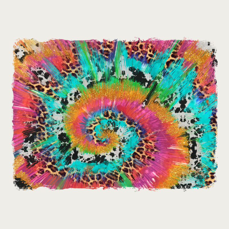 Tie Dye Leopard Cowhide Glitter Background Zipper Hoodie by Artiststas | Teevron