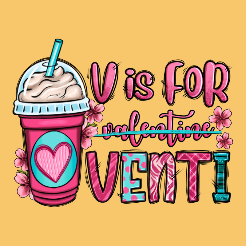 V Is For Valentine Venti Coffee Cup Vintage Hoodie by OliviaCreatesArt | Teevron