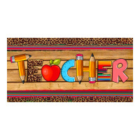 teacher pen apple license plate template | Teevron