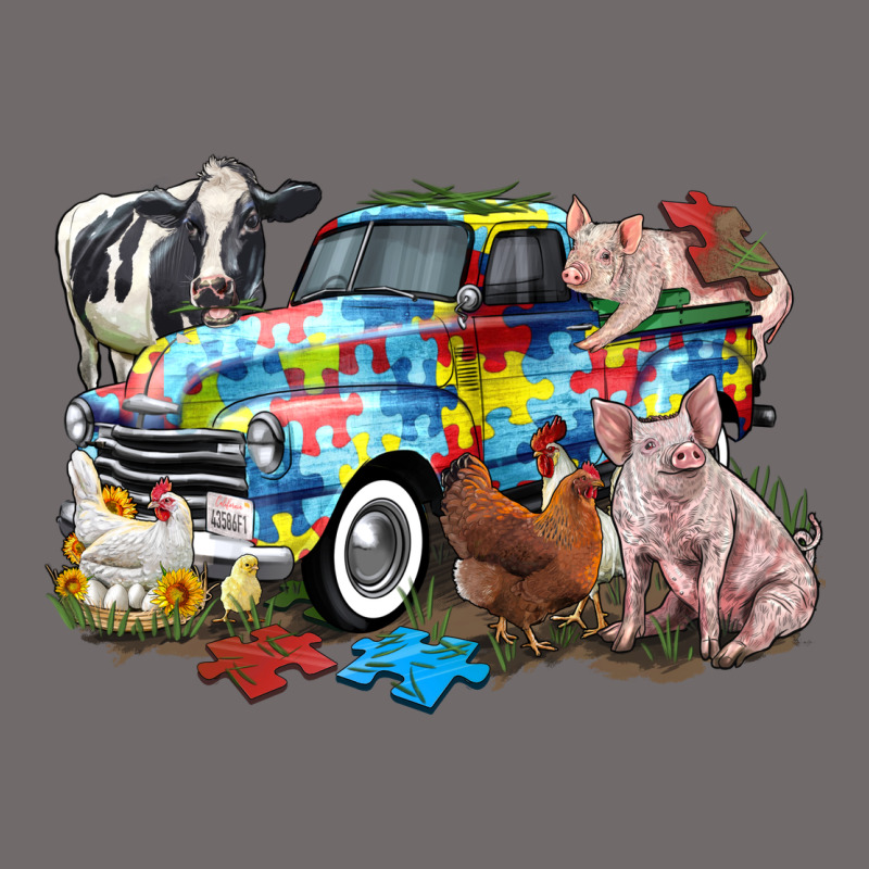 Autism Truck With Farm Animals Urban Heavy Tee by CowGirlArtShop | Teevron