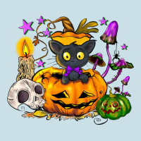 Black Cat Pumpkin Ladies Tee | Teevron