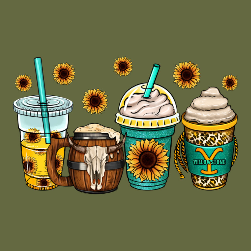Yellowstone Coffee Cups Long Sleeve Tee by OliviaCreatesArt | Teevron