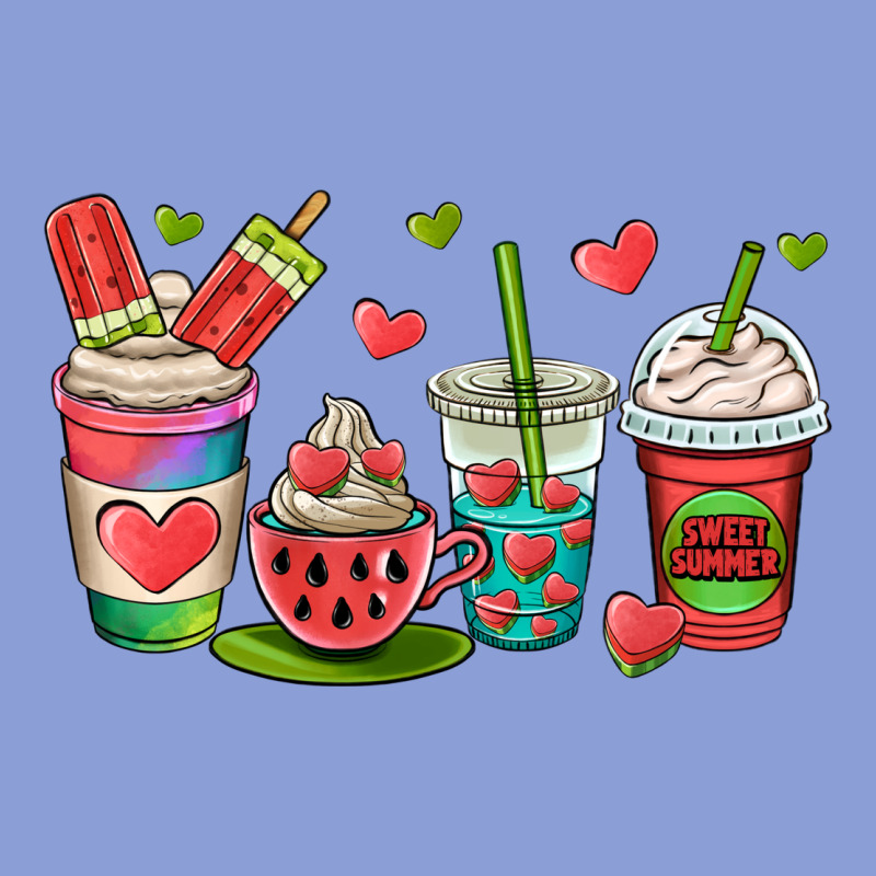 Watermelon Summer Coffee Cups Long Sleeve Tee by OliviaCreatesArt | Teevron