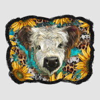 White Scottish Calf With Sunflowers Western  Background Premium Sweatshirt | Teevron