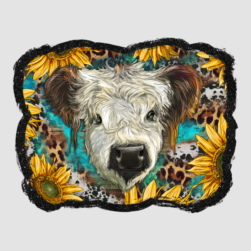 White Scottish Calf With Sunflowers Western  Background Premium Sweatshirt by BarkalooDesign | Teevron