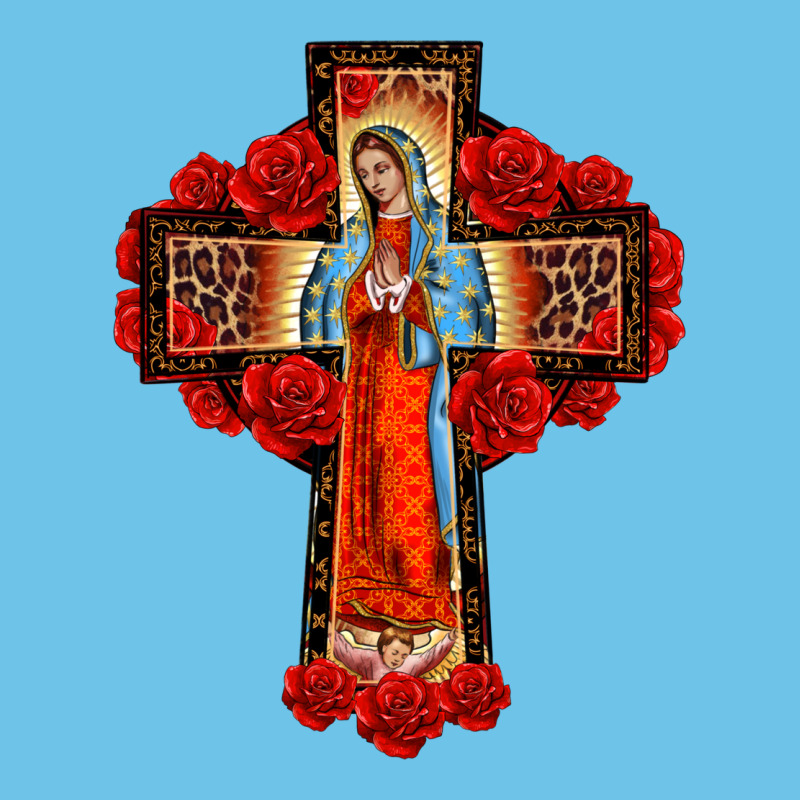 Lady Of Guadalupe Rose Cross, Premium Sweatshirt by BarkalooDesign | Teevron