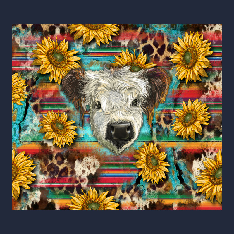 White Scottish Calf And Sunflowers Premium Sweatshirt by BarkalooDesign | Teevron