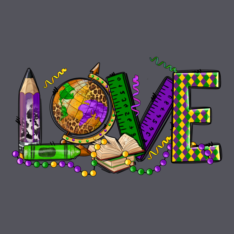 Love Teacher Mardi Gras Vintage Hoodie by OliviaCreatesArt | Teevron