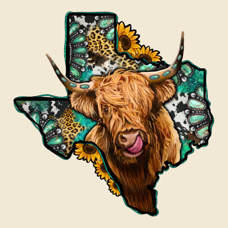 Texas Map Highland Cow Premium Tee by Jasminsmagicworld | Teevron