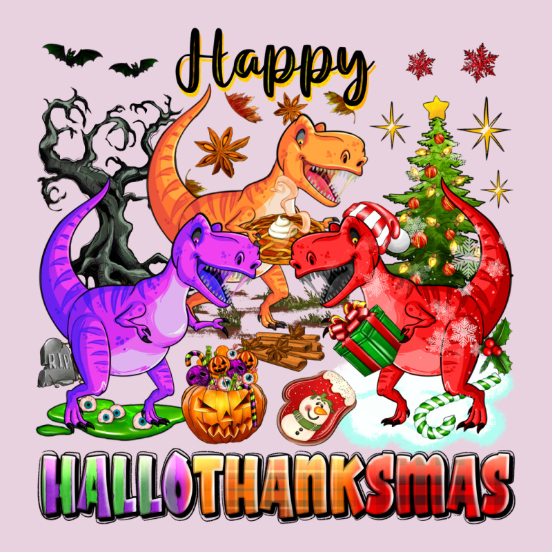 Happy Hallothanksmas Dinosaur Ladies Tee by texasbilliewilder | Teevron
