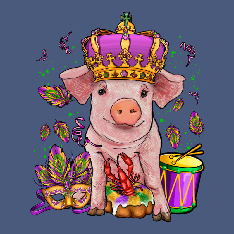 Mardi Gras Pig Vintage Hoodie by OliviaCreatesArt | Teevron