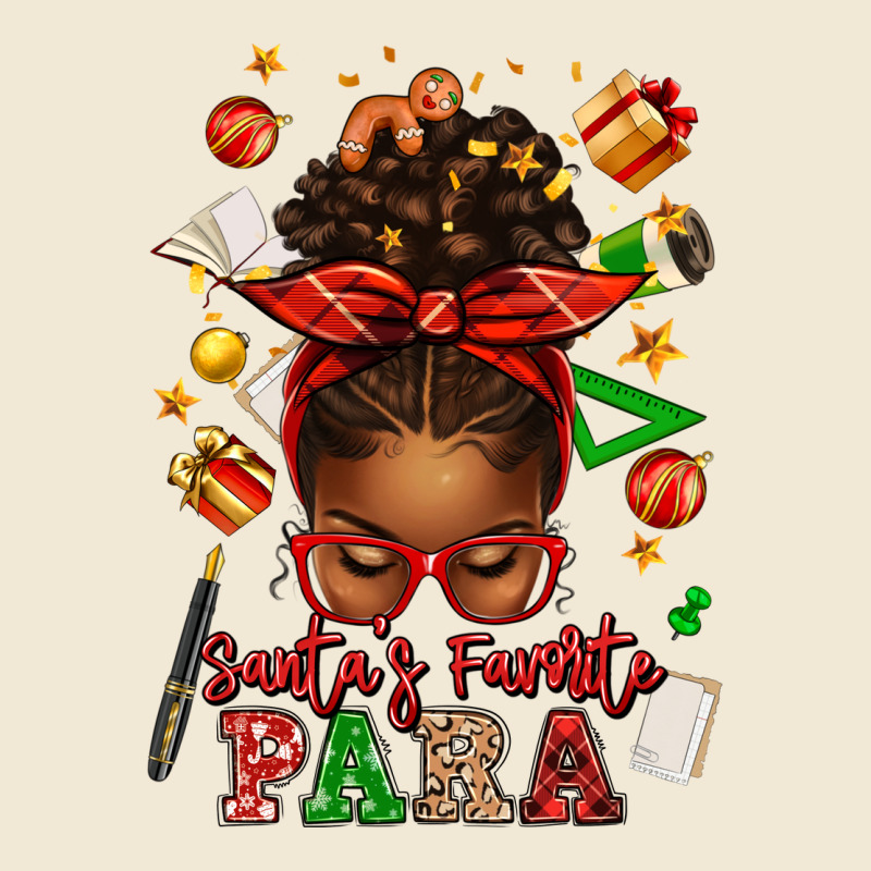 Santa's Favorite Para Afro Messy Bun Ladies Tee by texasbilliewilder | Teevron