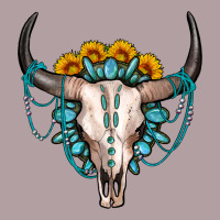 Sunflower Gemstone Bull Skull Vintage Hoodie | Teevron