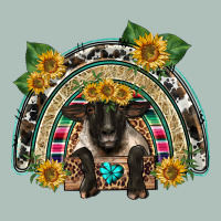 Suffolk Ewe Front Sunflowers Rainbow Heavyweight Hoodie | Teevron