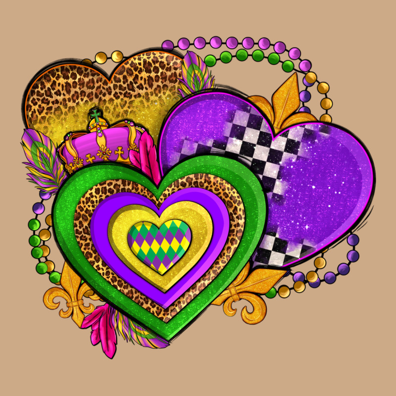 Mardi Gras Heart Olivia Vintage Hoodie by OliviaCreatesArt | Teevron