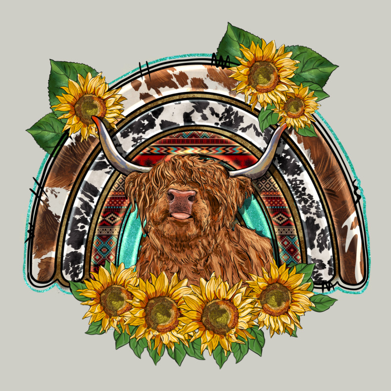 Scottish Calf Sunflowers Rainbow Heavyweight Hoodie by BarkalooDesign | Teevron