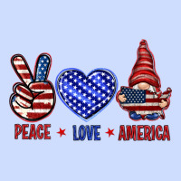 Peace Love America With Gnome 4th Of July Urban Heavy Tee | Teevron