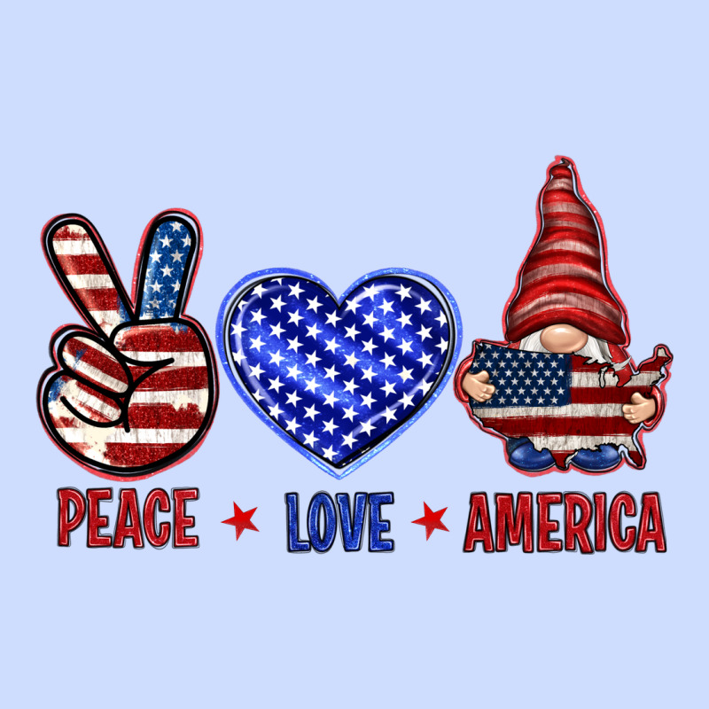 Peace Love America With Gnome 4th Of July Urban Heavy Tee by HowdyJamesFarm | Teevron