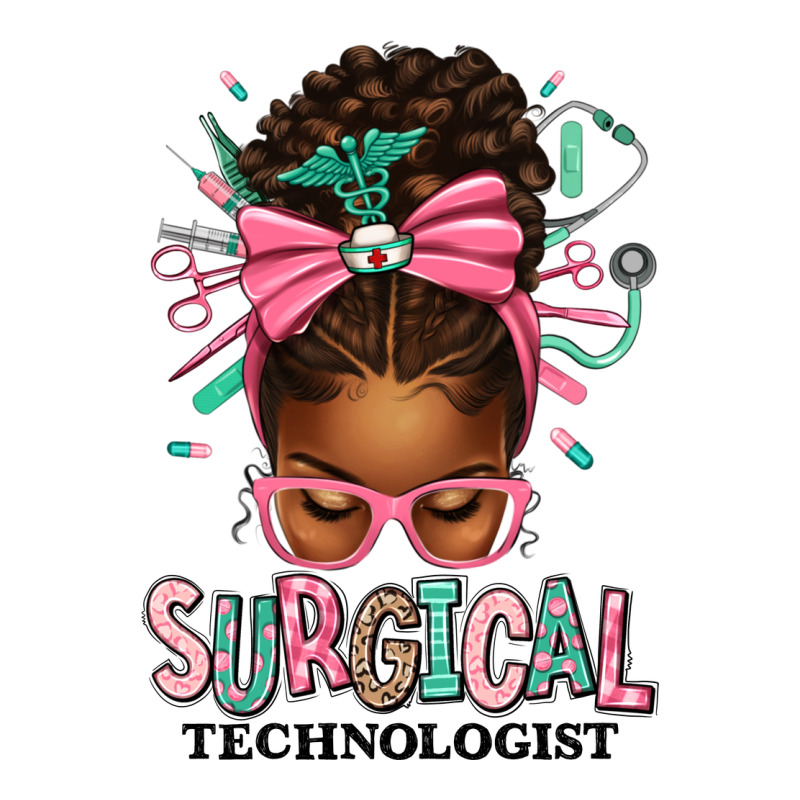Surgical Technologist Afro Messy Bun Premium Tee by texasbilliewilder | Teevron