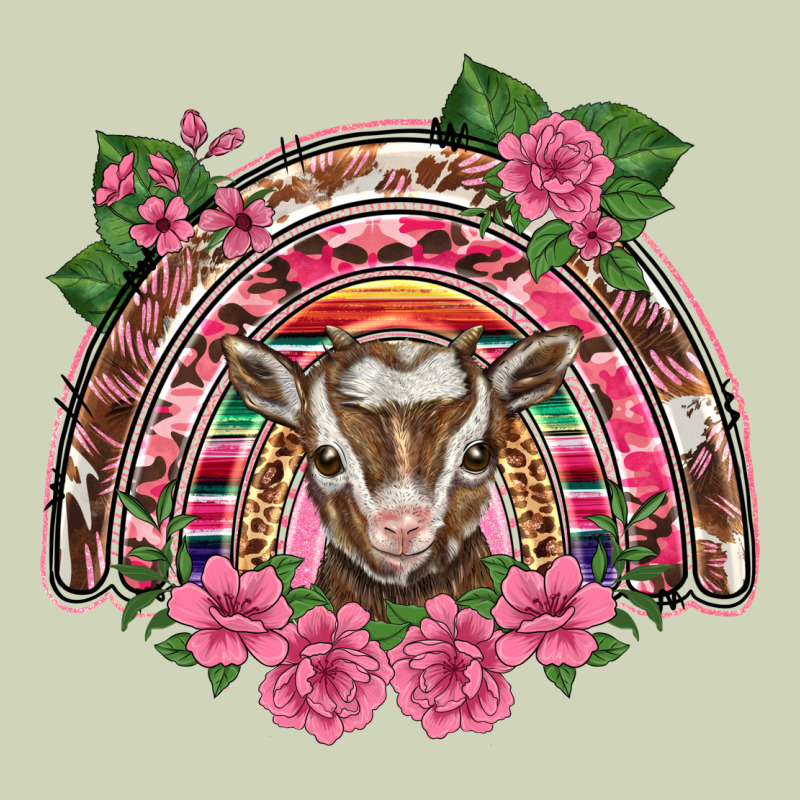 Pink Floral Baby Goat Rainbow Heavyweight Hoodie by BarkalooDesign | Teevron