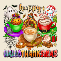 Happy Hallothanksmas Coffee Cups With Ghost Turkey Ladies Tee | Teevron