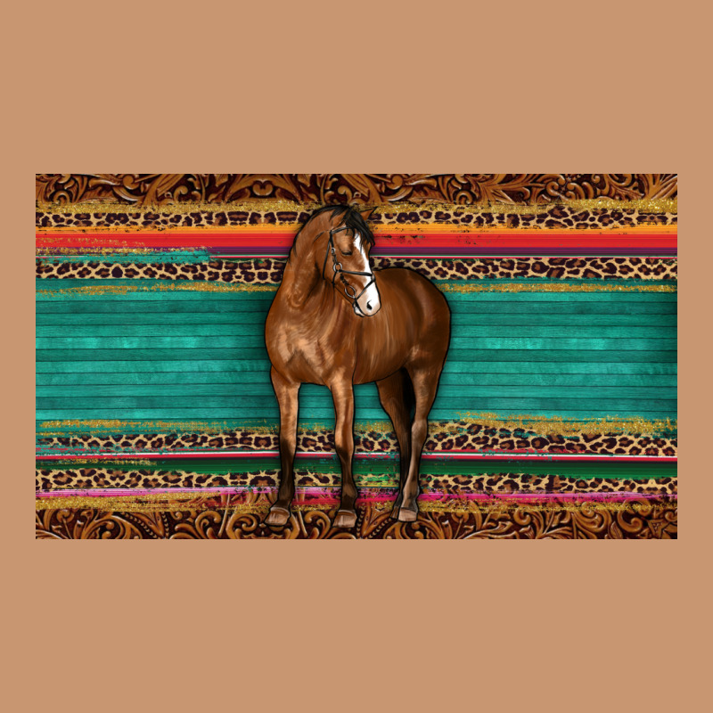 Western Horse Serape Tooled Leather Leopard  Sippy Cup Heavyweight Hoodie by BarkalooDesign | Teevron
