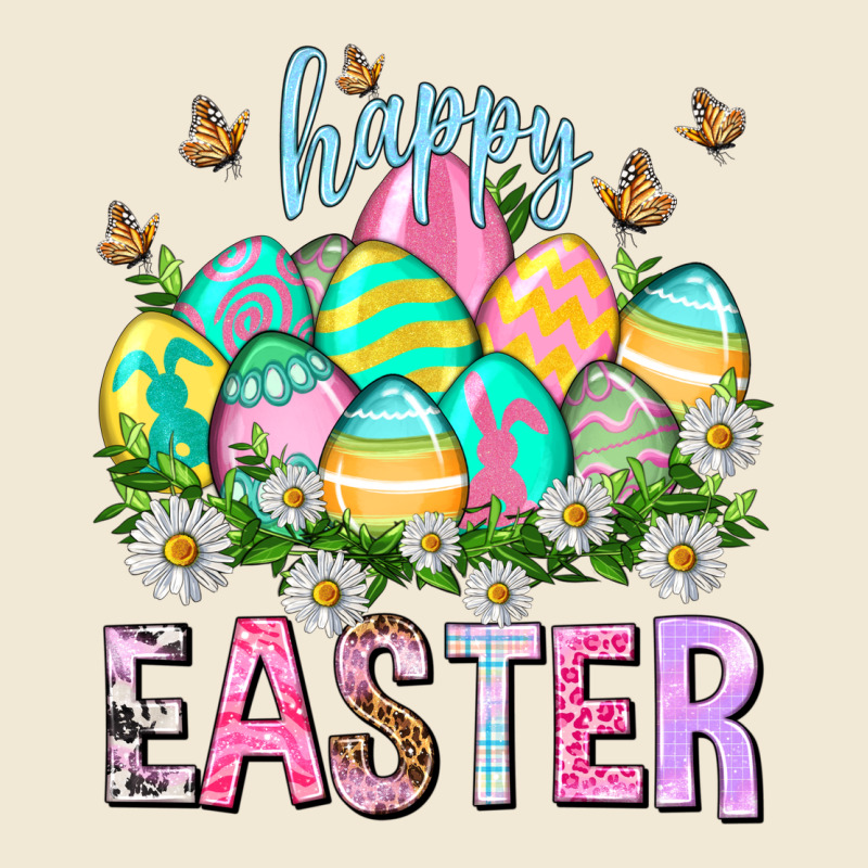 Happy Easter With Eggs Ladies Tee by NancyCooperArtShop | Teevron
