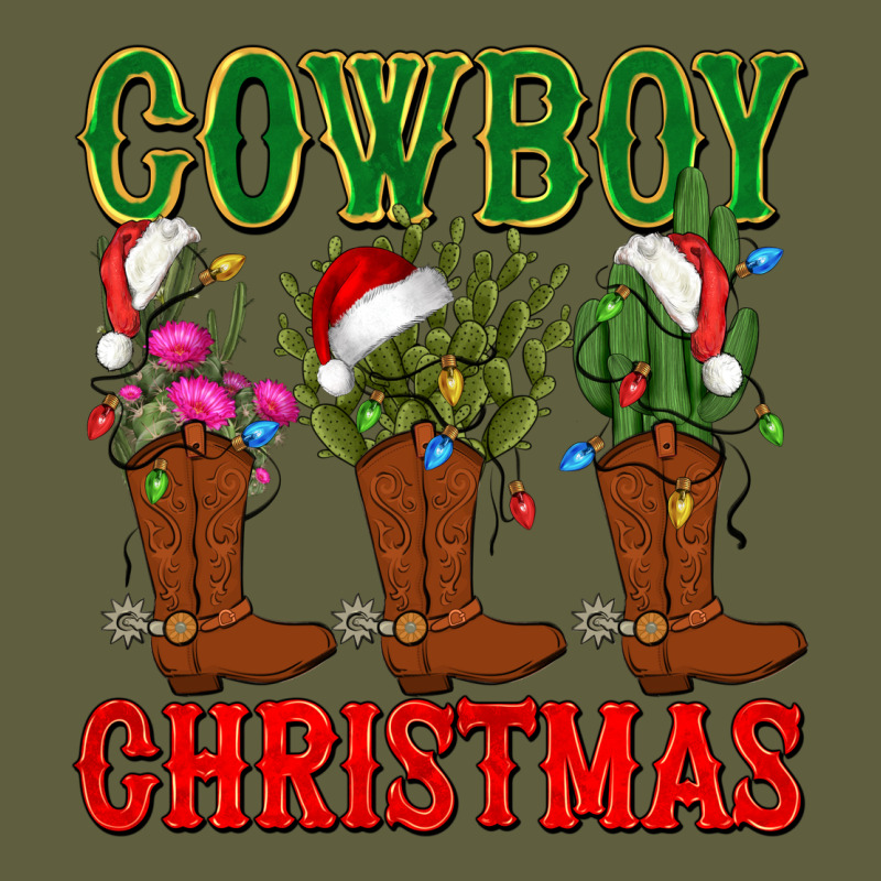 Cowboy Christmas Boots Cactus Vintage Tee by CowGirlArtShop | Teevron