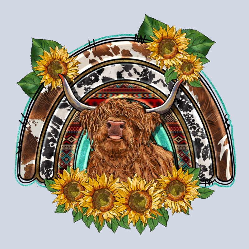 Scottish Calf Sunflowers Rainbow Premium Sweatshirt by BarkalooDesign | Teevron
