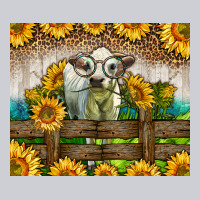 Western Charolais Heifer With Sunflowers Heavyweight Sweatshirt | Teevron