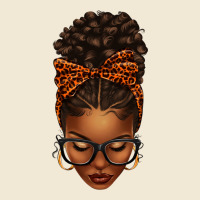 Afro Messy Bun Orange Leopard Bow Premium Tee | Teevron