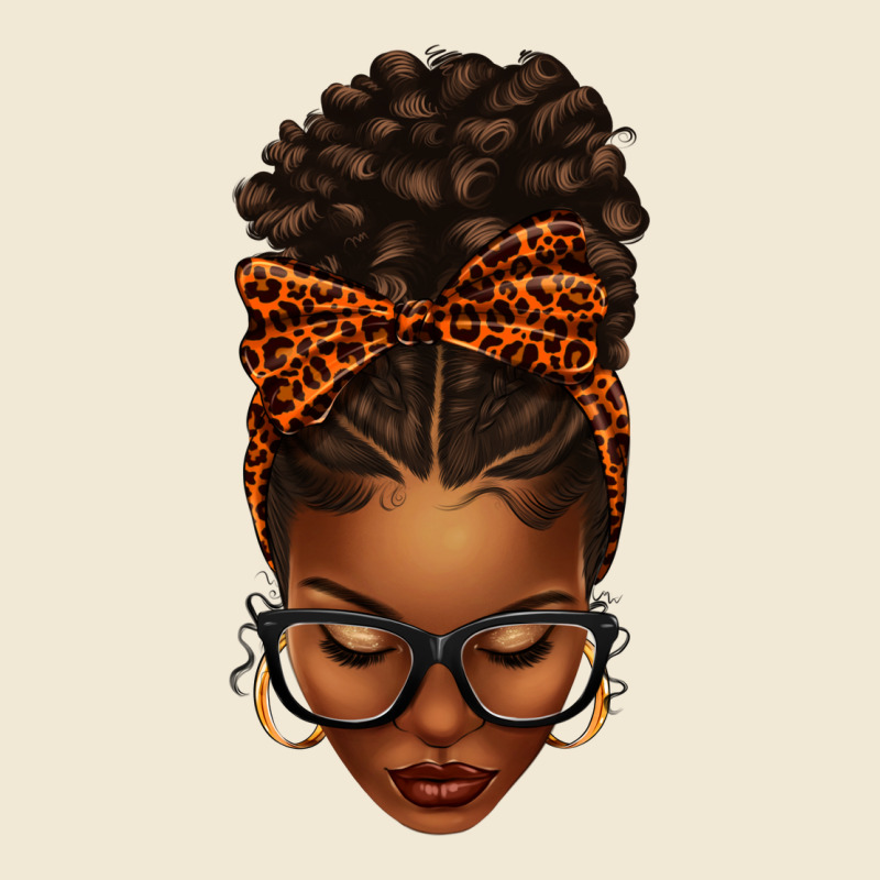 Afro Messy Bun Orange Leopard Bow Premium Tee by texasbilliewilder | Teevron
