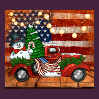 Christmas Truck With American Flag Premium Tee | Teevron
