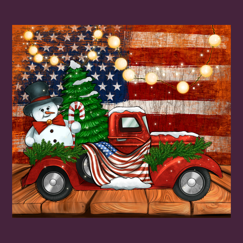 Christmas Truck With American Flag Premium Tee by Jasminsmagicworld | Teevron