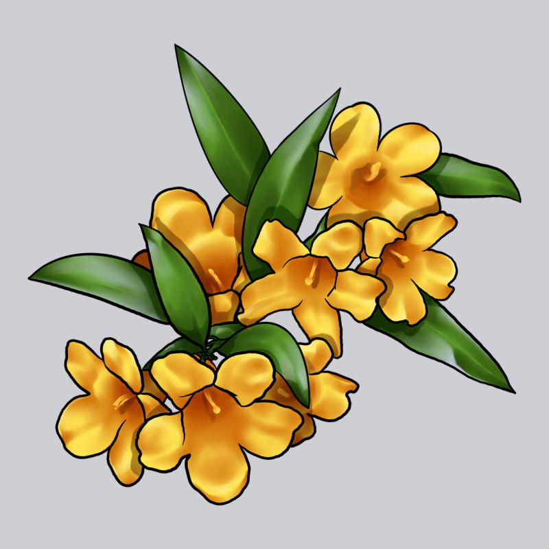 Yellow Jessamine Flower Illustrations Heavyweight Sweatshirt by LillyAllenDesigns | Teevron