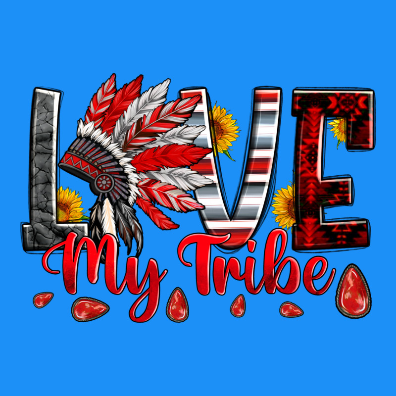 Red Black Grey White Love My Tribe Indian Headdres Classic Tee by Artiststas | Teevron