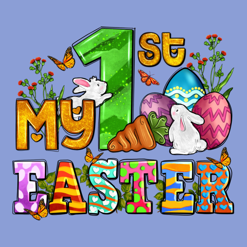 Easter Day My First Easter With Eggs And Rabbits Long Sleeve Tee by OliviaCreatesArt | Teevron
