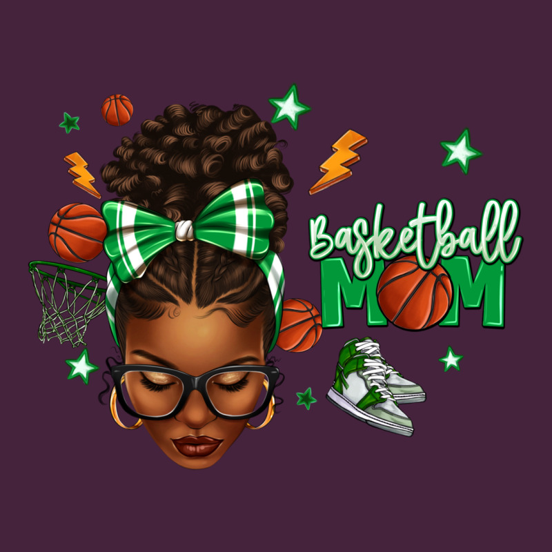 Afro Messy Bun Full Face Basketball Mom Premium Tee by texasbilliewilder | Teevron