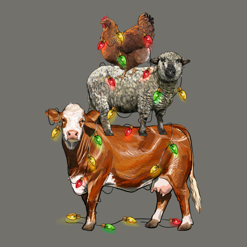Christmas Cow Sheep And Chicken Premium Hoodie by LillyAllenDesigns | Teevron