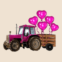 Valentines Day Pink Tractor With Pink Heart Balloo Urban Heavy Tee | Teevron