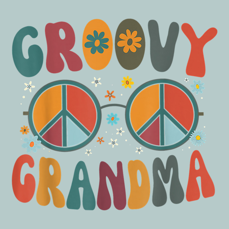 Groovy Grandma Retro 70s Peace Sign Design Grandmother Heavy Core Tee by longCreatives | Teevron
